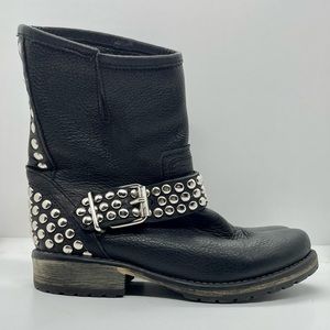 Steve Madden leather studded biker boots sz 6.5